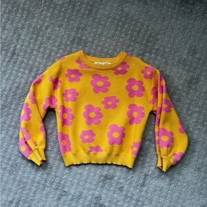 SHEIN Yellow and Pink Floral Sweater